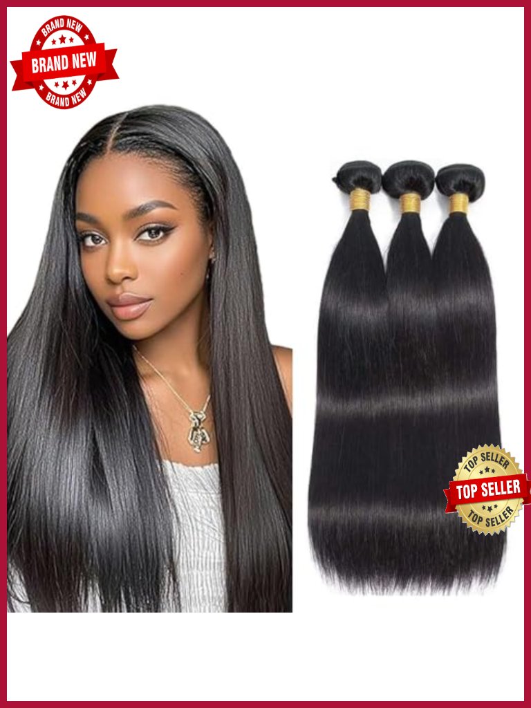 100% Human Hair Bundles 14 16 18 Inch Straight 3 Bundles Sew In Weave